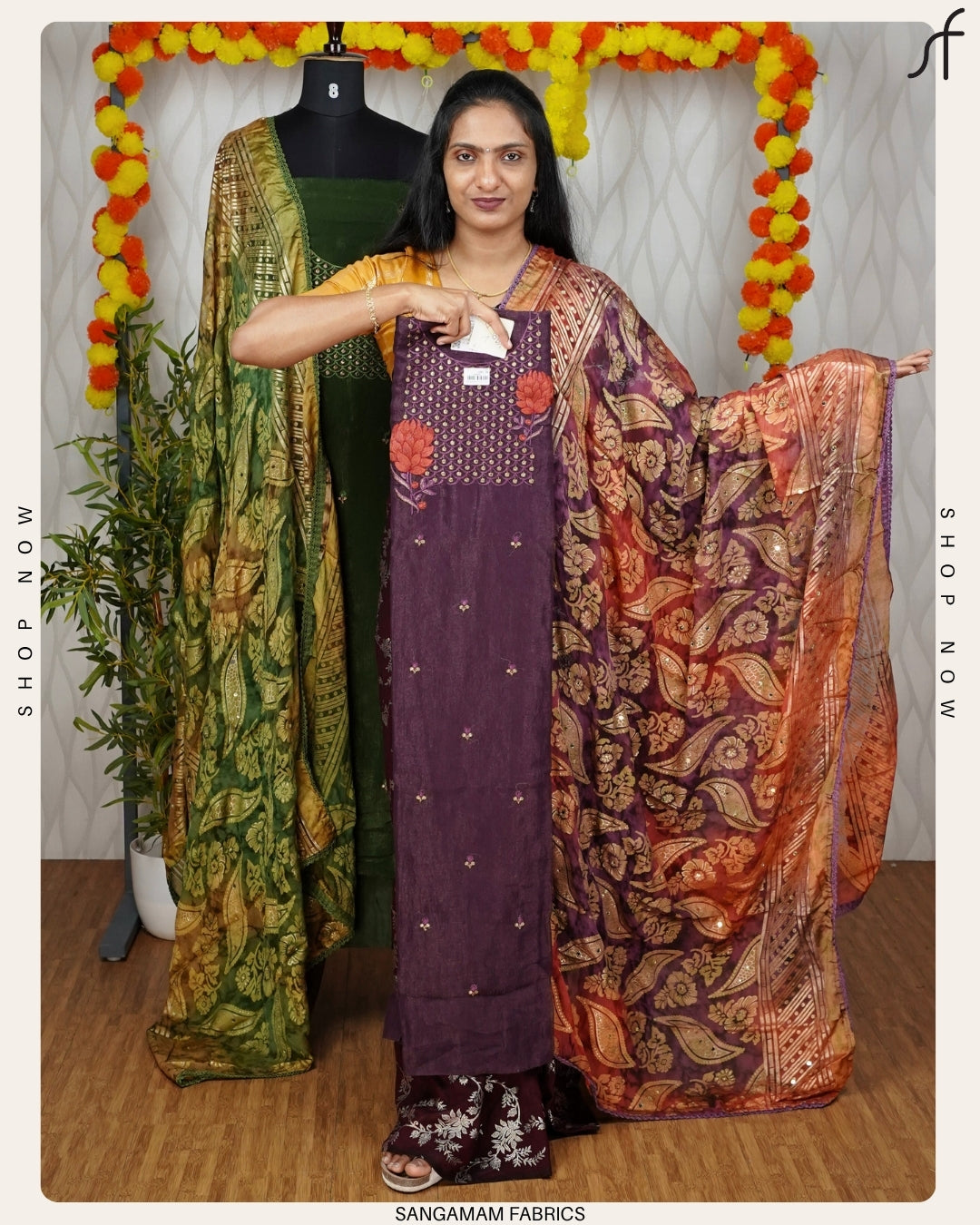 CRUSHED SILK SALWAR SUIT