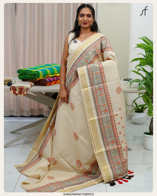 PRINTED DETAILED TISSUE SET SAREE
