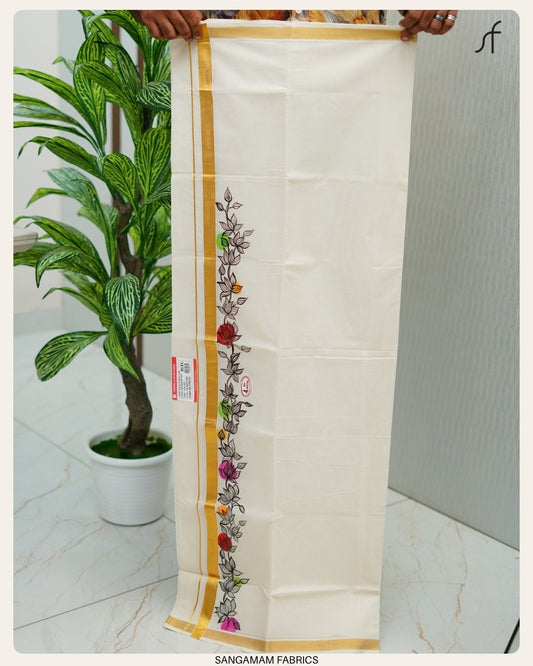 HAND PAINT DETAILED DOUBLE MUNDU