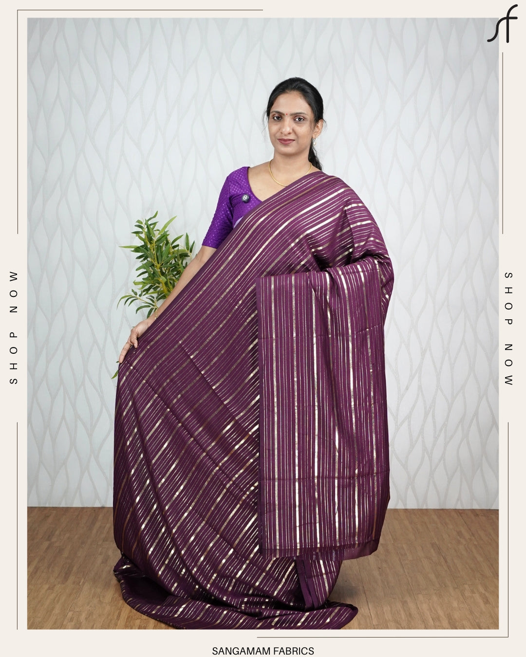 STRIPED VICHITHRA SILK SAREE