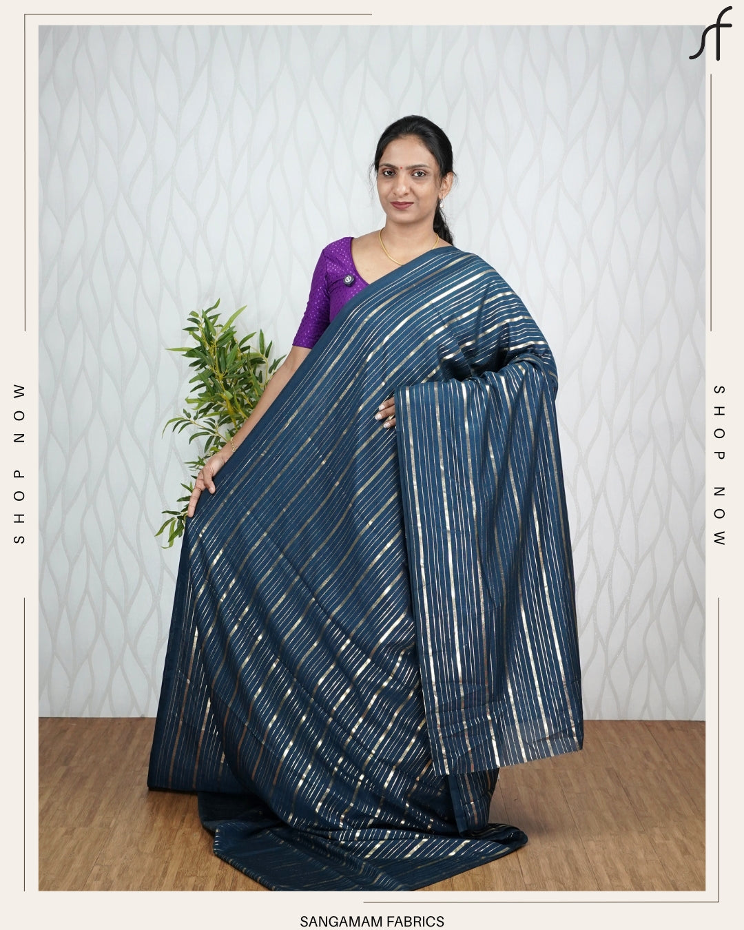 STRIPED VICHITHRA SILK SAREE