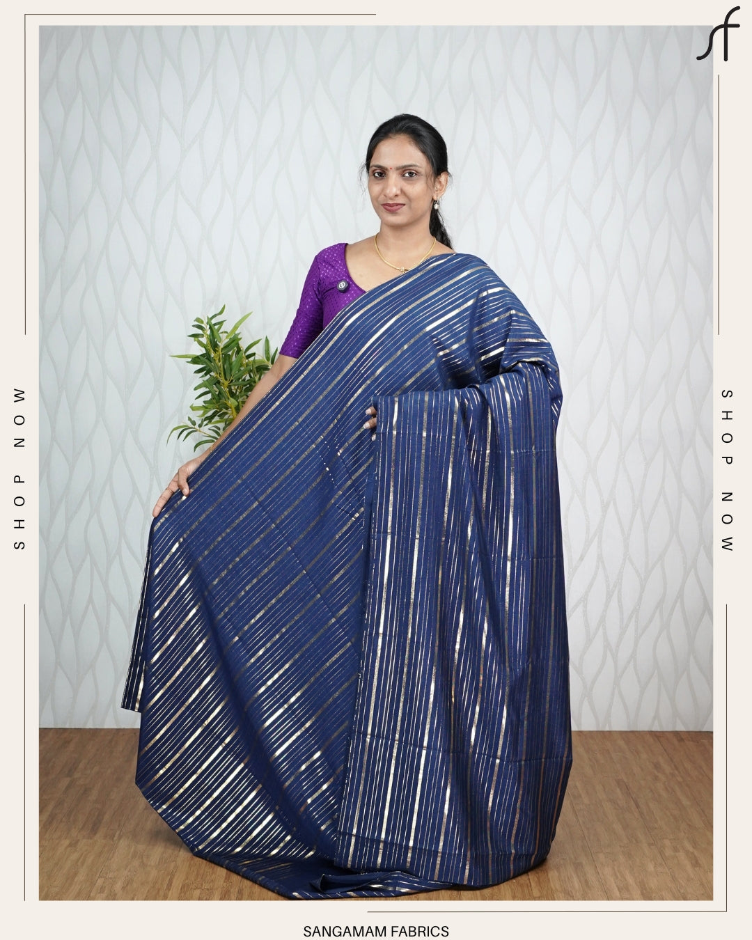 STRIPED VICHITHRA SILK SAREE