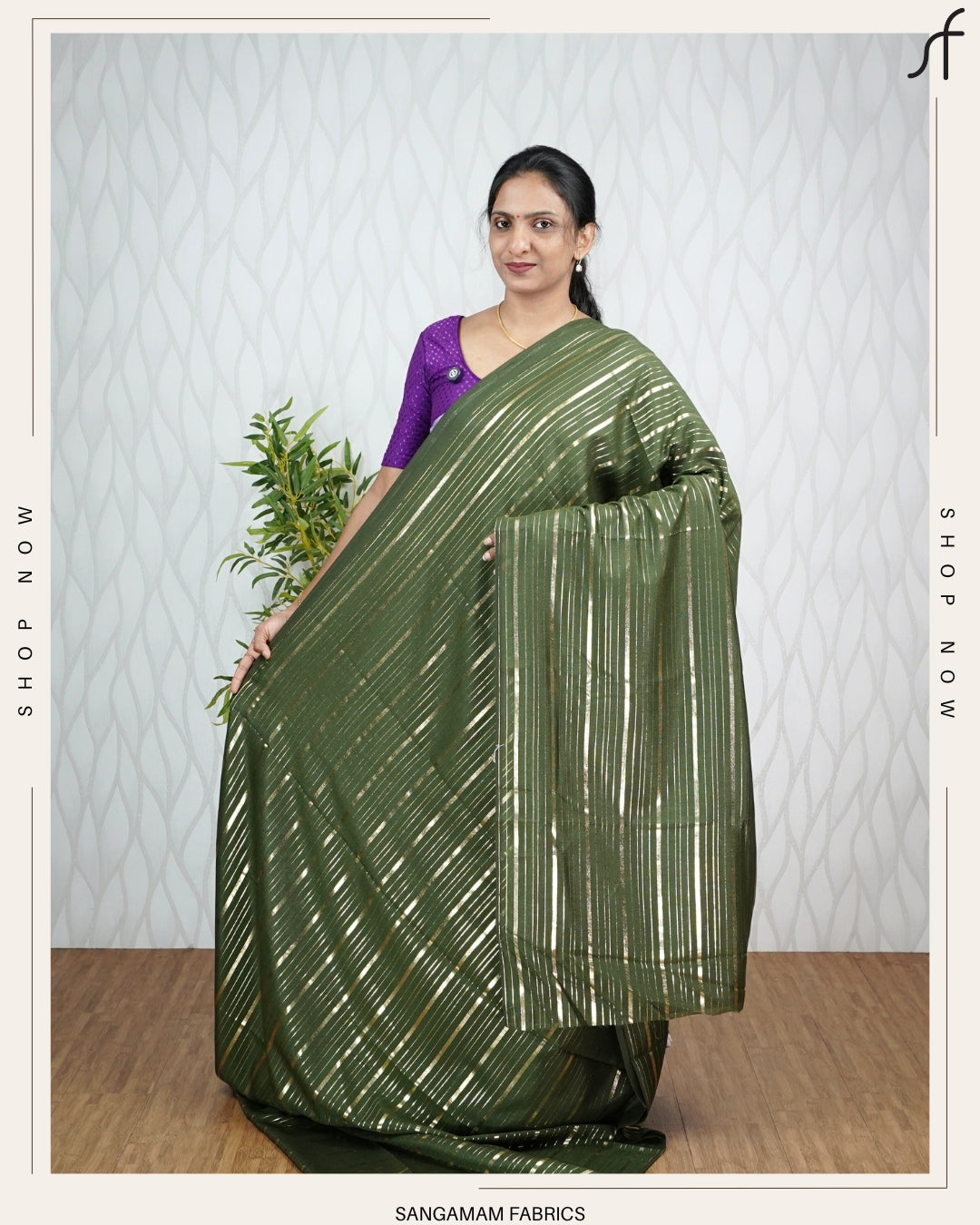 STRIPED VICHITHRA SILK SAREE