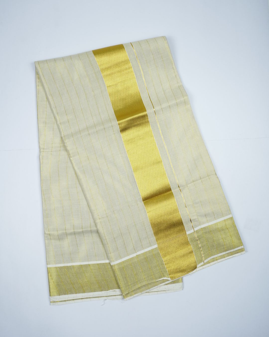 KERALA GOLDEN TISSUE LINE PATTERN SAREE