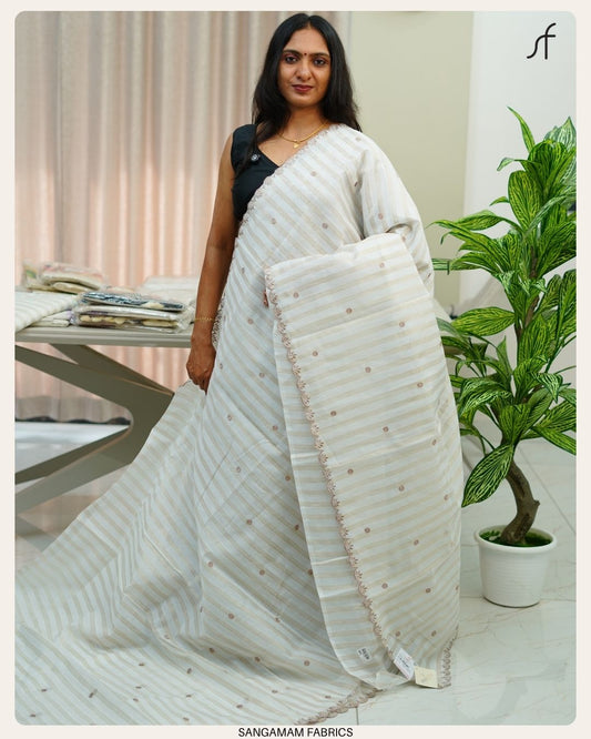 SEMI CHANDERI SILK SAREE