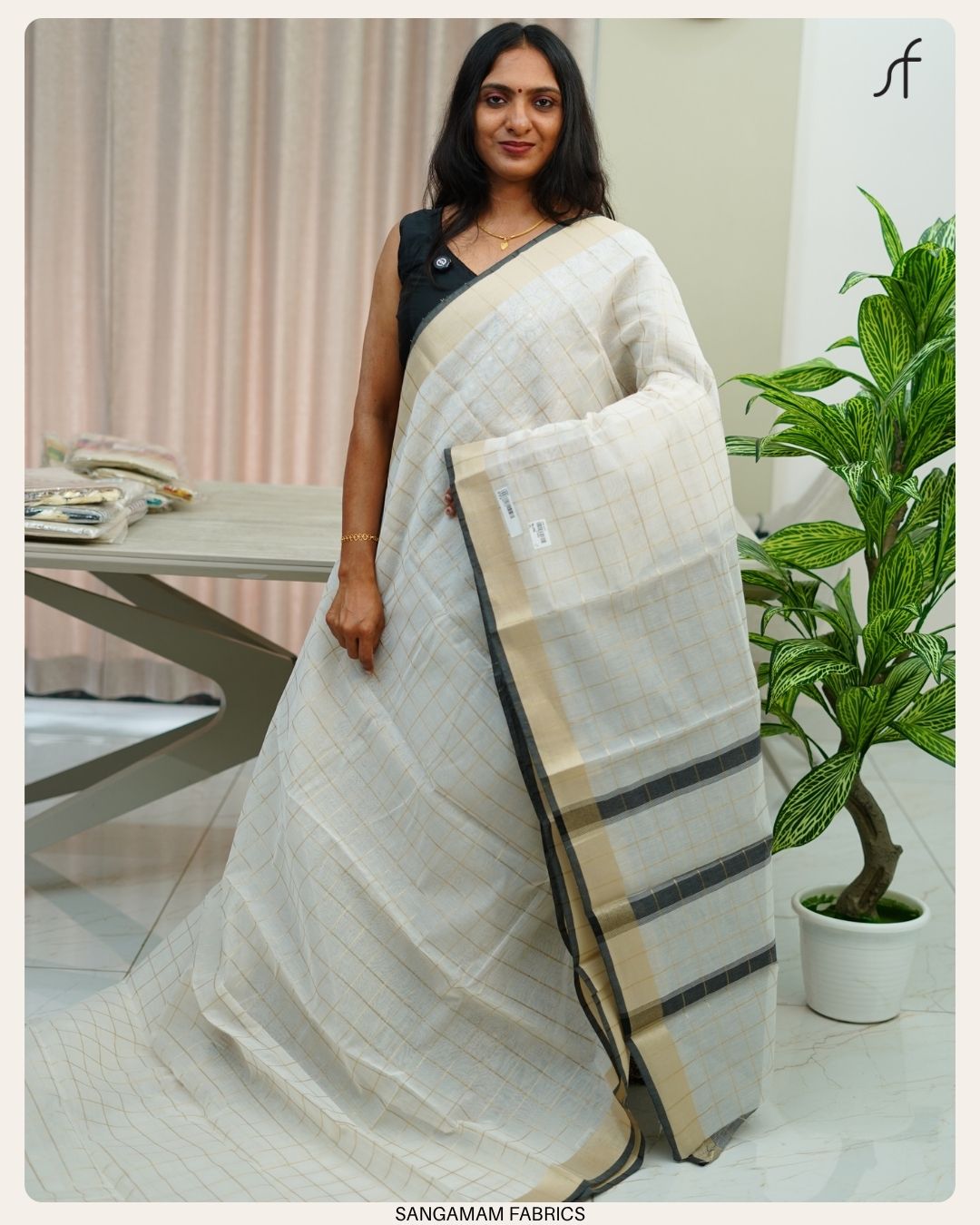 SEMI CHANDERI SILK SAREE
