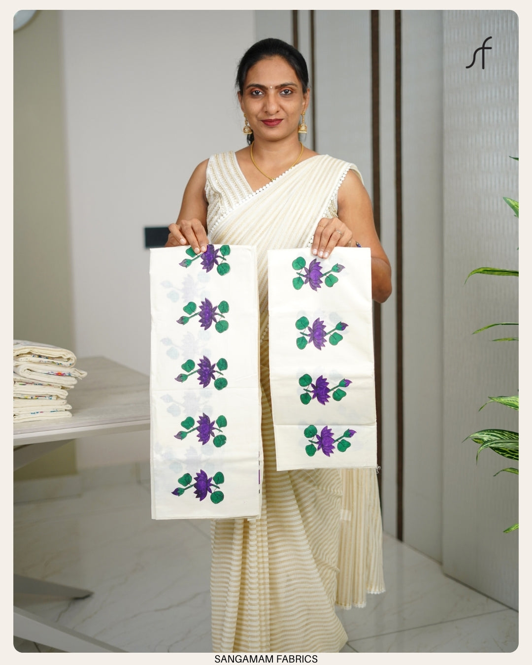 LOTUS PRINTED SET MUNDU