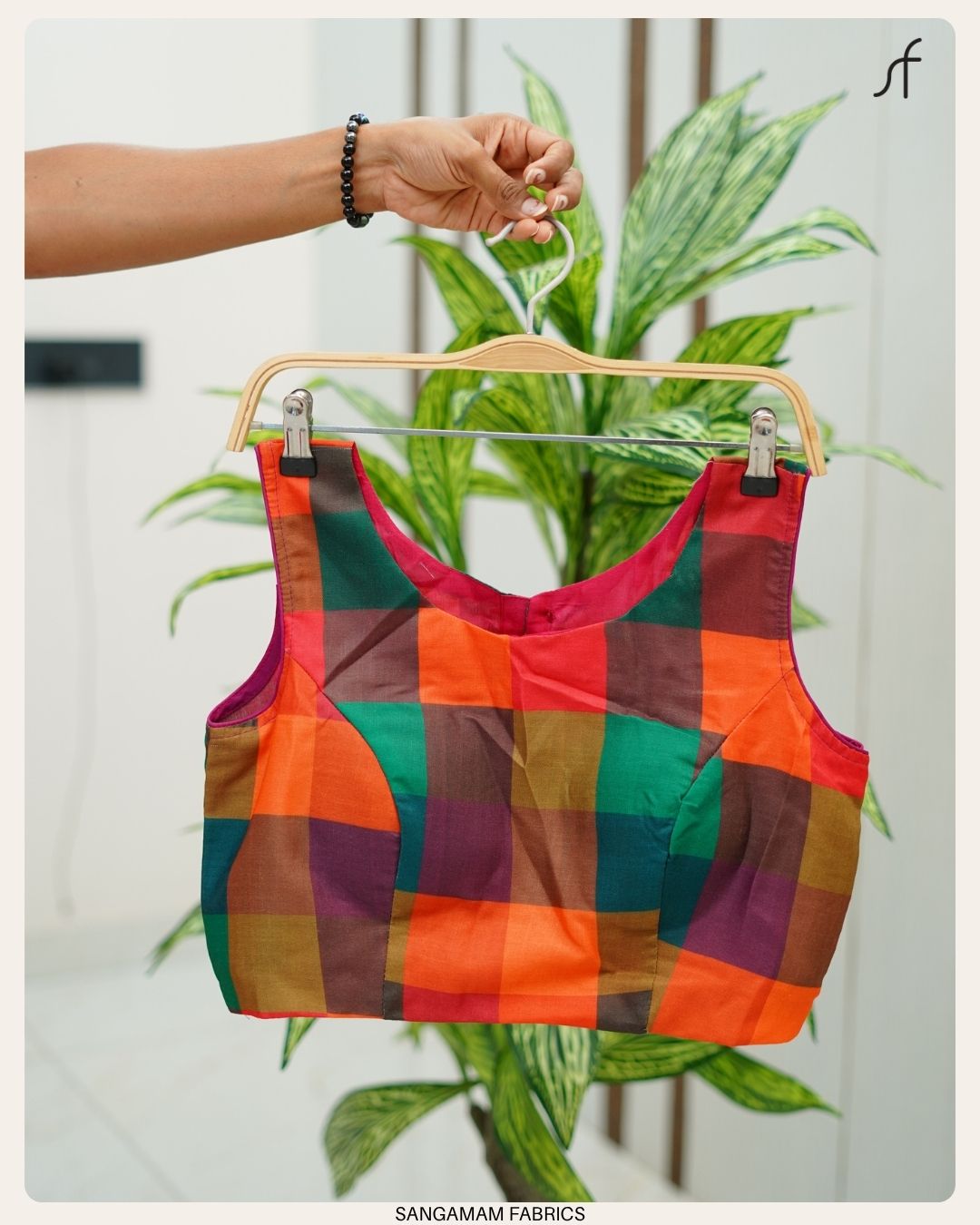 MADRAS CHECK DETAILED READYMADE BLOUSE