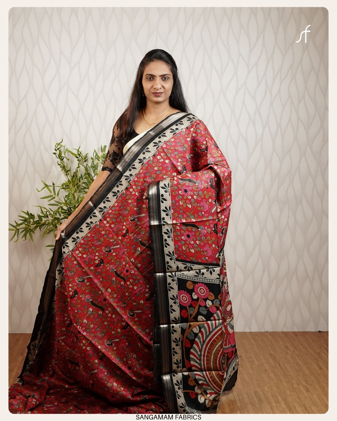 KALAMKARI DETAILED SEMI MODAL SILK SAREE
