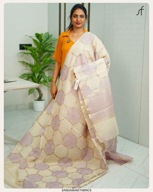 LINEN TISSUE SAREE
