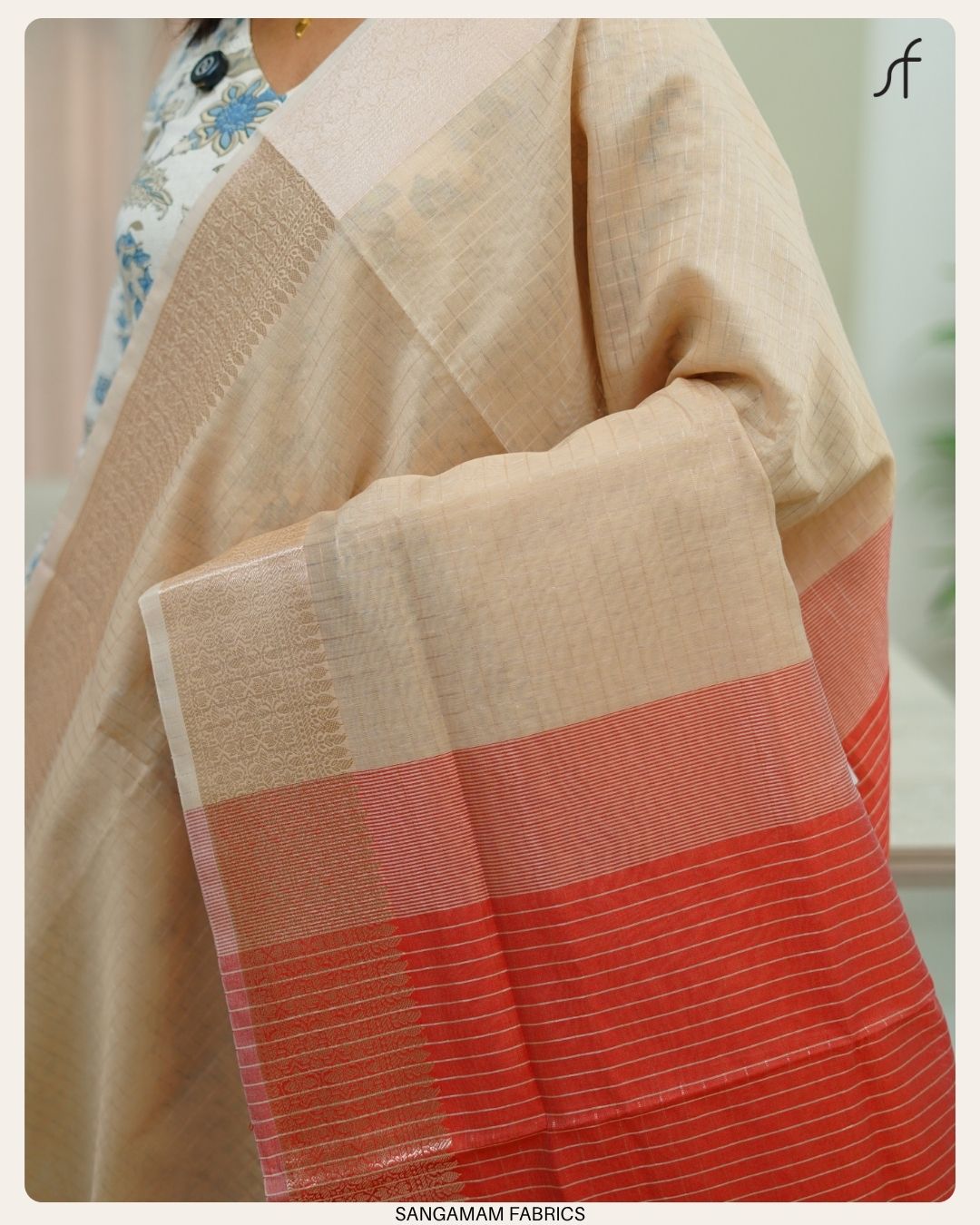 SEMI CHANDERI SILK SAREE