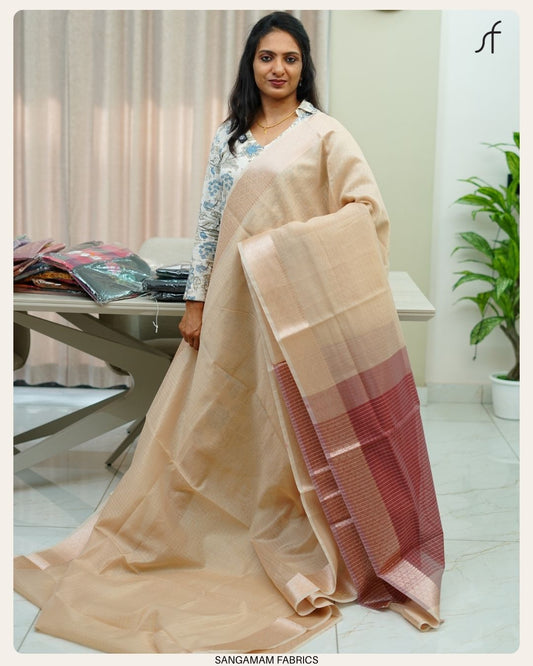 SEMI CHANDERI SILK SAREE