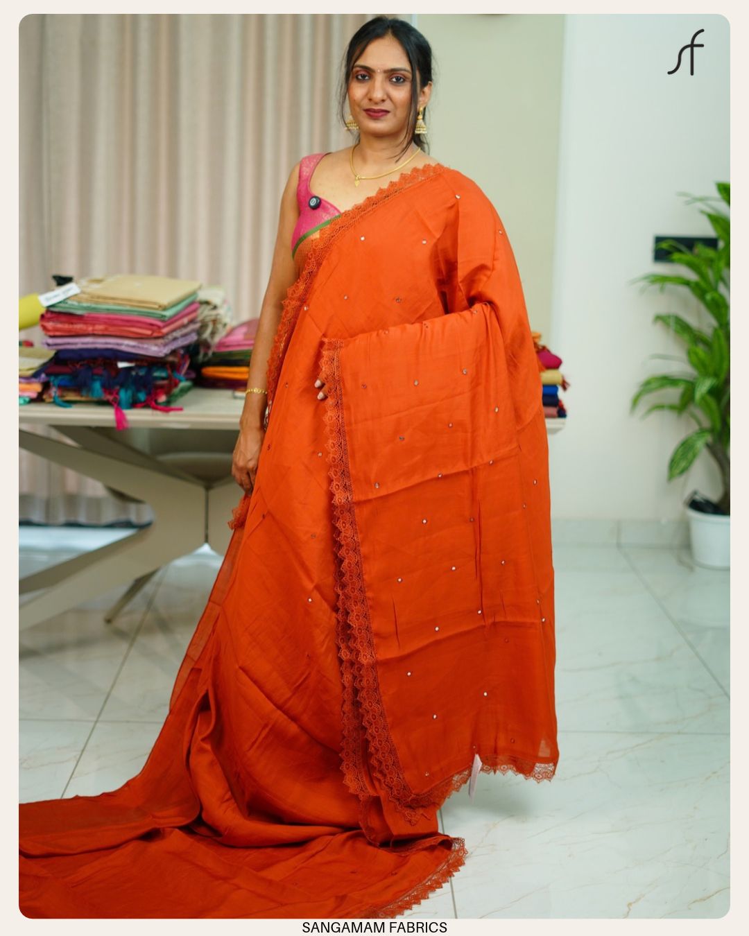 SEMI CHANDERI SILK SAREE