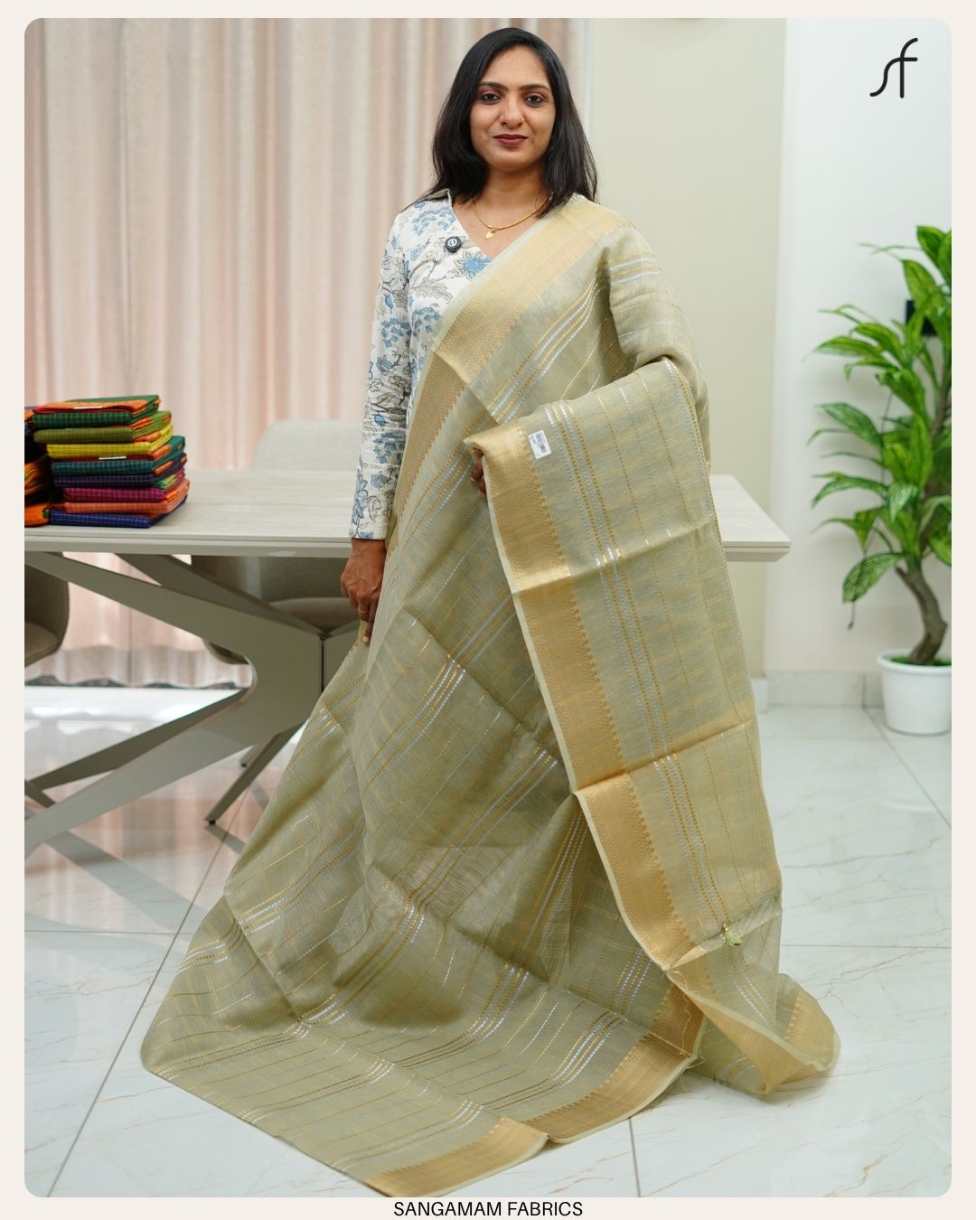 LINEN TISSUE SAREE