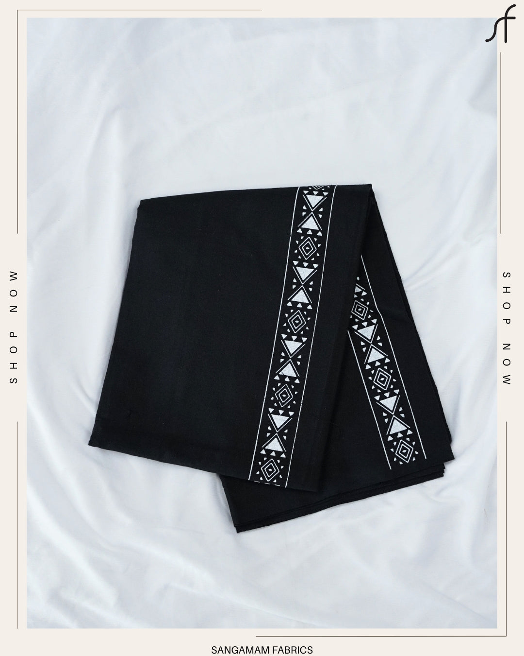 BLACK COTTON MUNDU WITH FANCY KARA