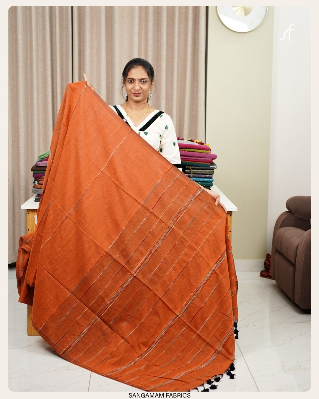STRIPED DETAIL KHADHI COTTON SAREE