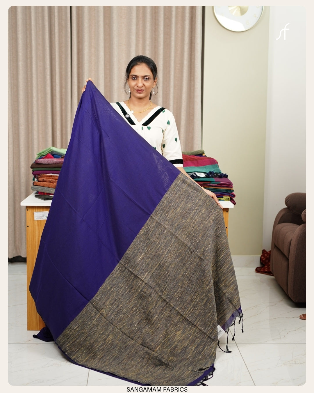 STRIPE DETAILED PALLU KHADHI COTTON SAREE