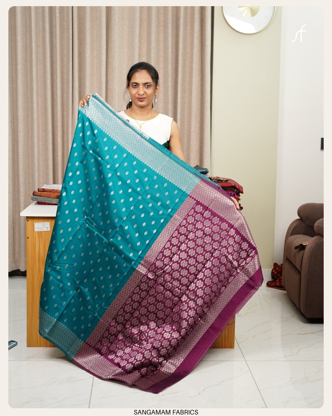 CONTRAST COMBINATION SEMI SILK SAREE
