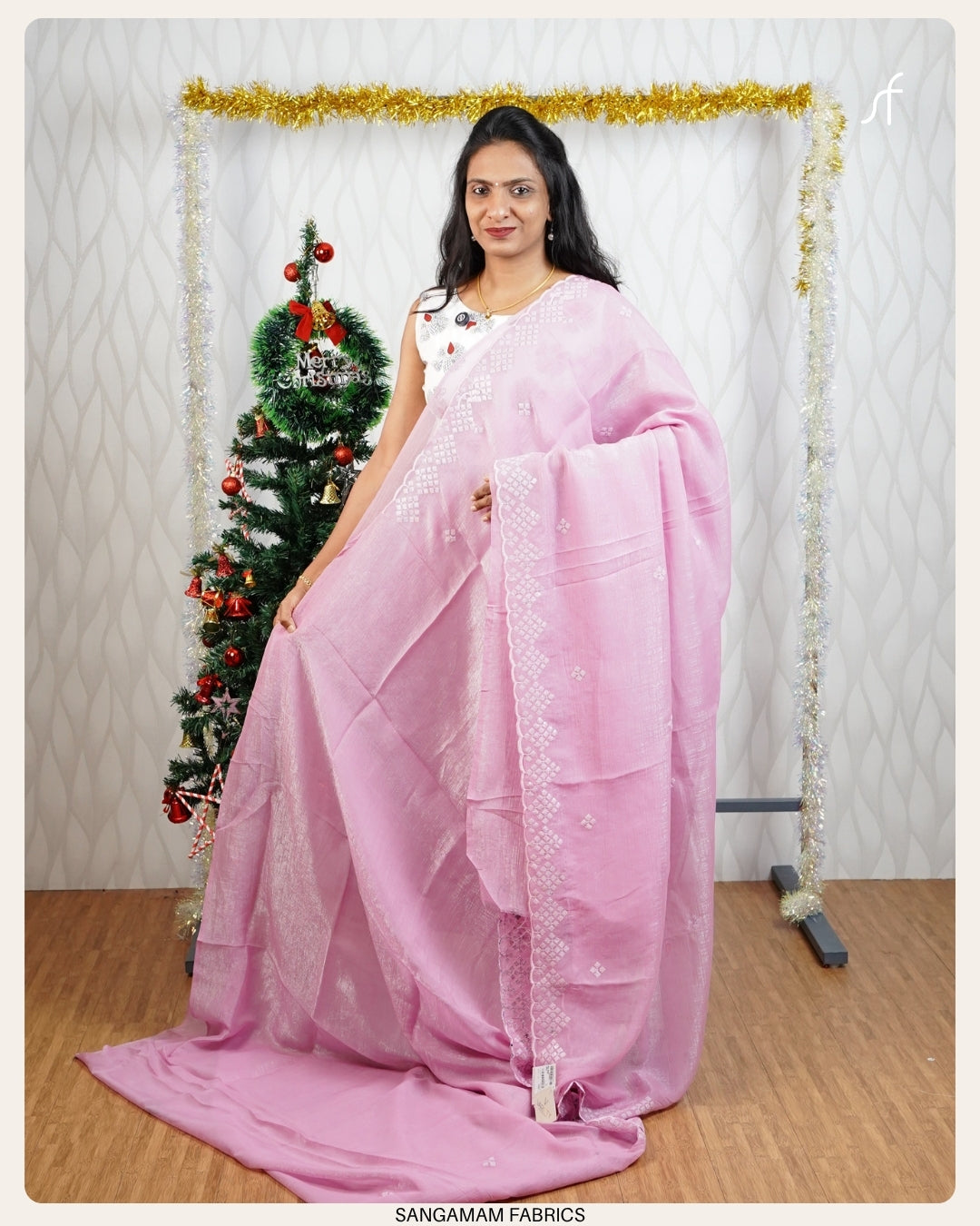 CRUSHED SILK PARTY WEAR SAREE