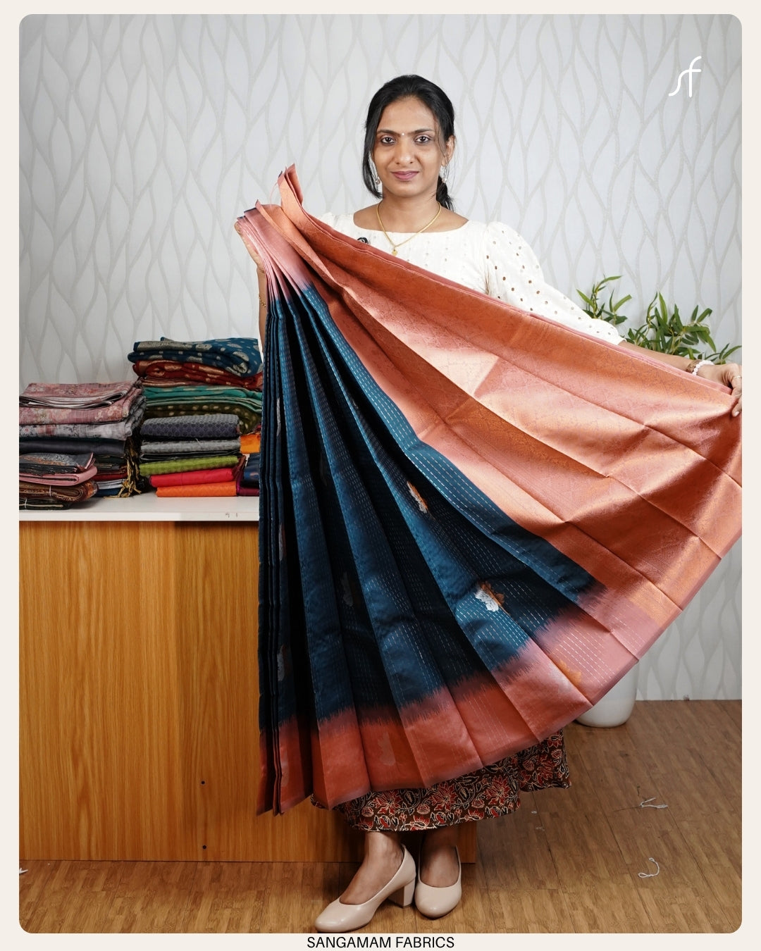 CONTRAST PATTEN SEMI SILK SAREE