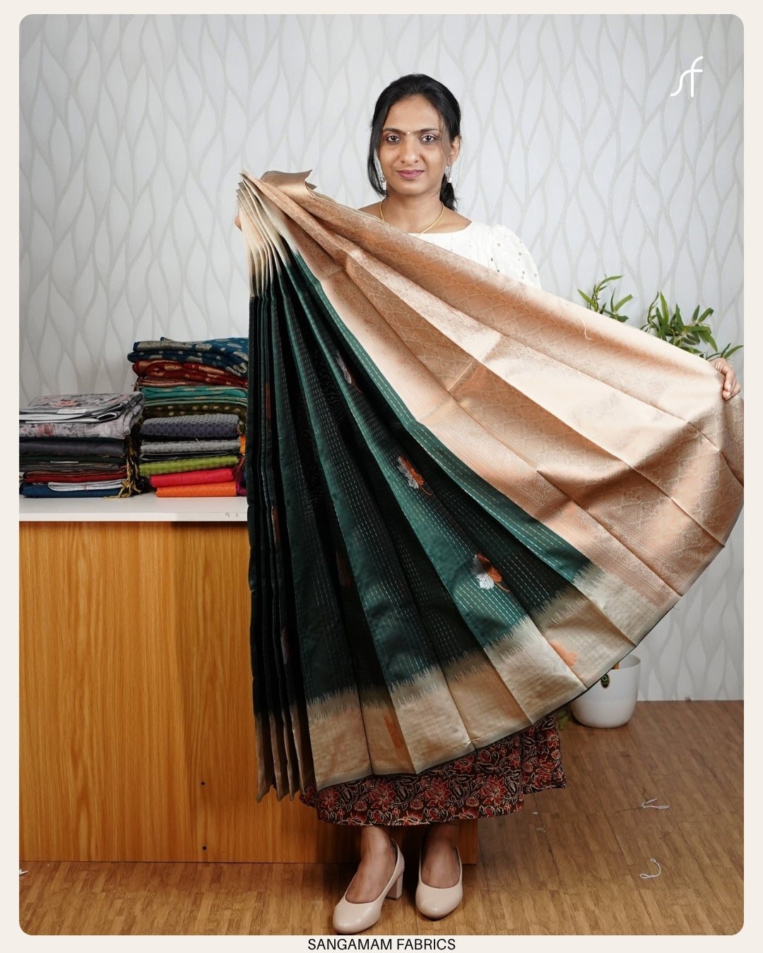 CONTRAST PATTEN SEMI SILK SAREE