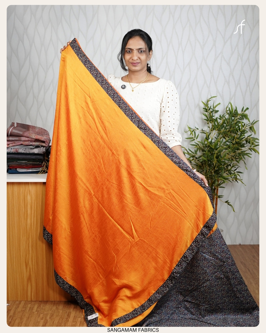 VICHITHRA SILK SAREE WITH PRINTED PATCH BORDER AND BLOUSE