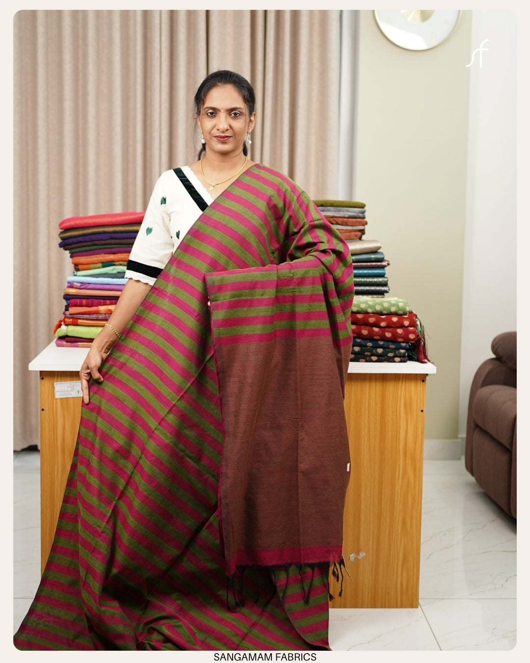 STRIPE DETAILED KHADHI COTTON SAREE