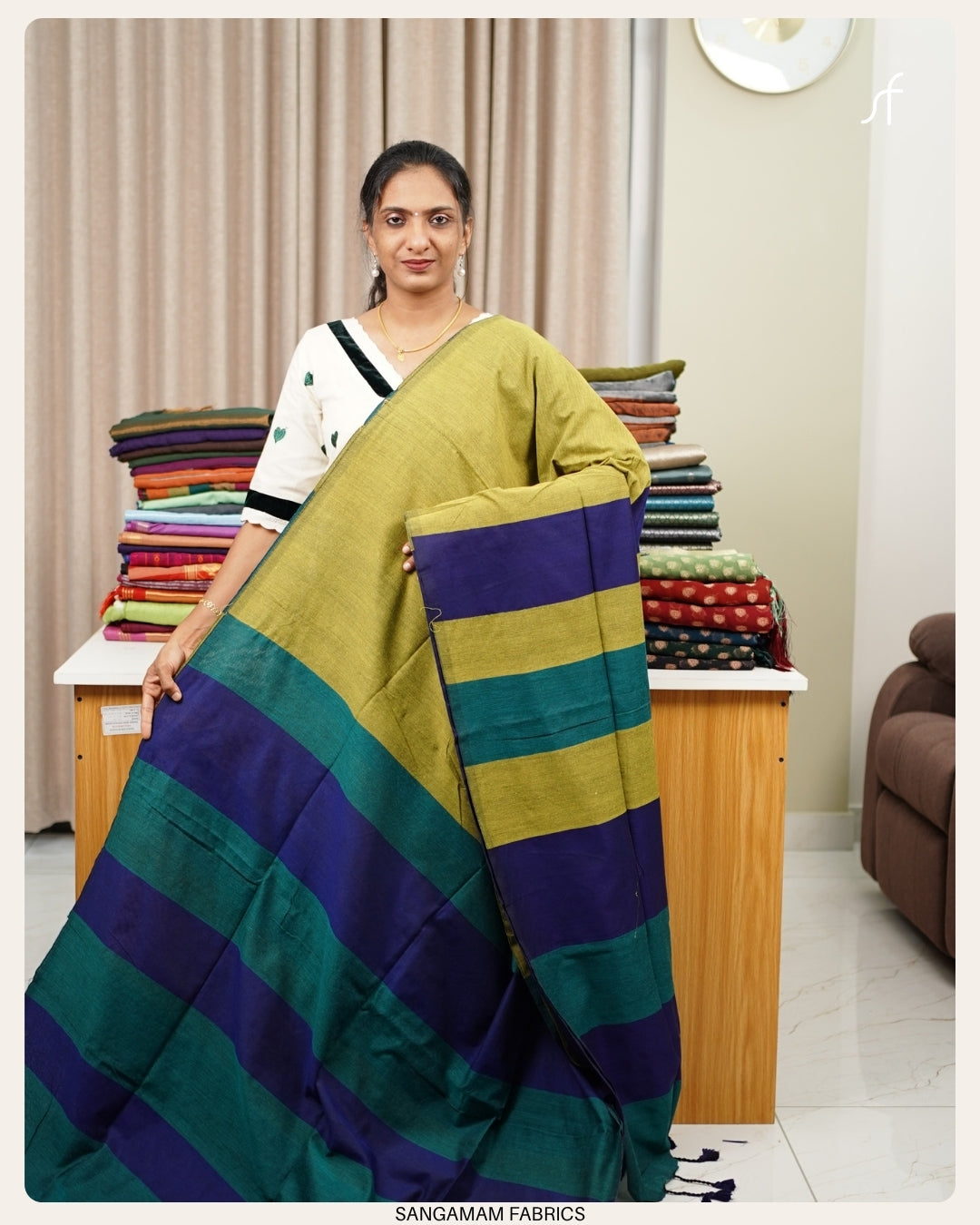TRI COLOUR KHADHI COTTON SAREE