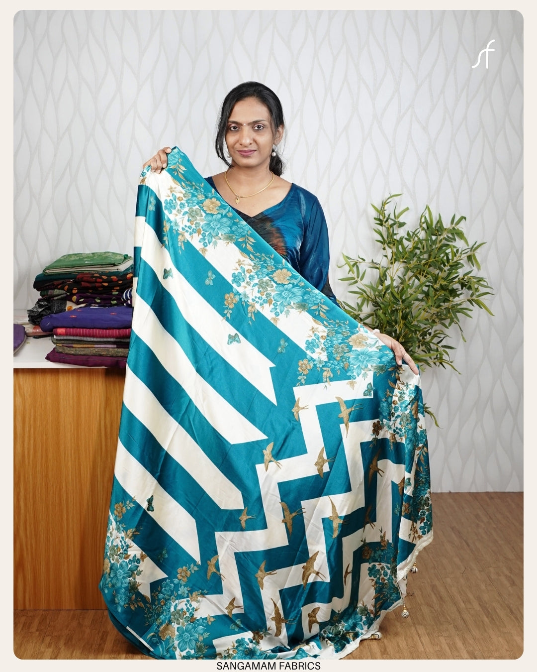 FLORAL PRINTED SEMI MODAL SILK SAREE