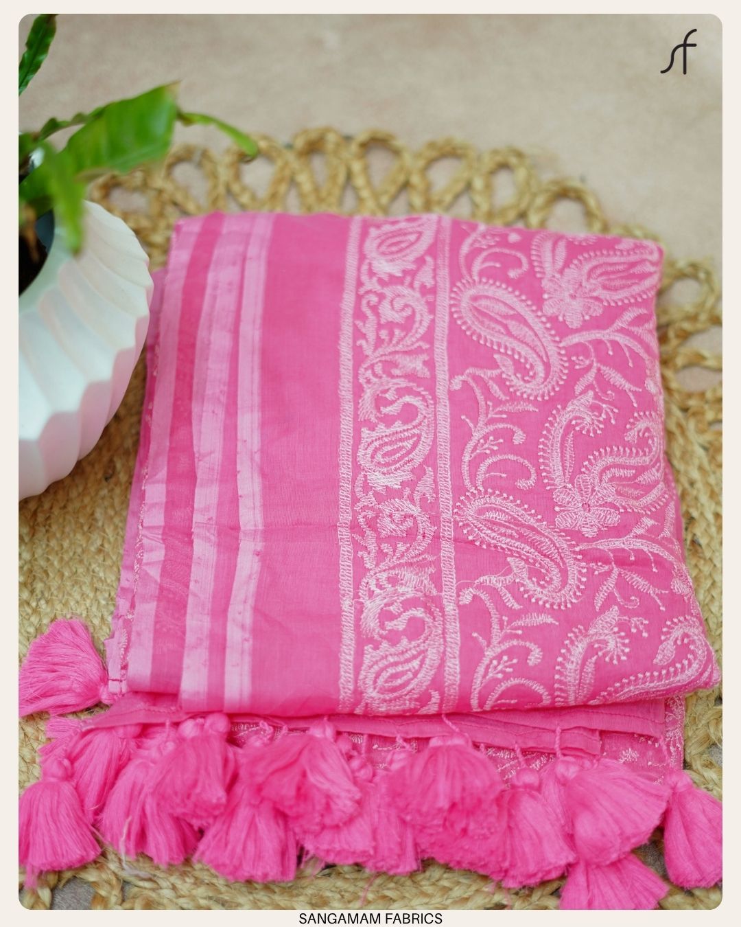 MULL COTTON CHIKANKARI SAREE
