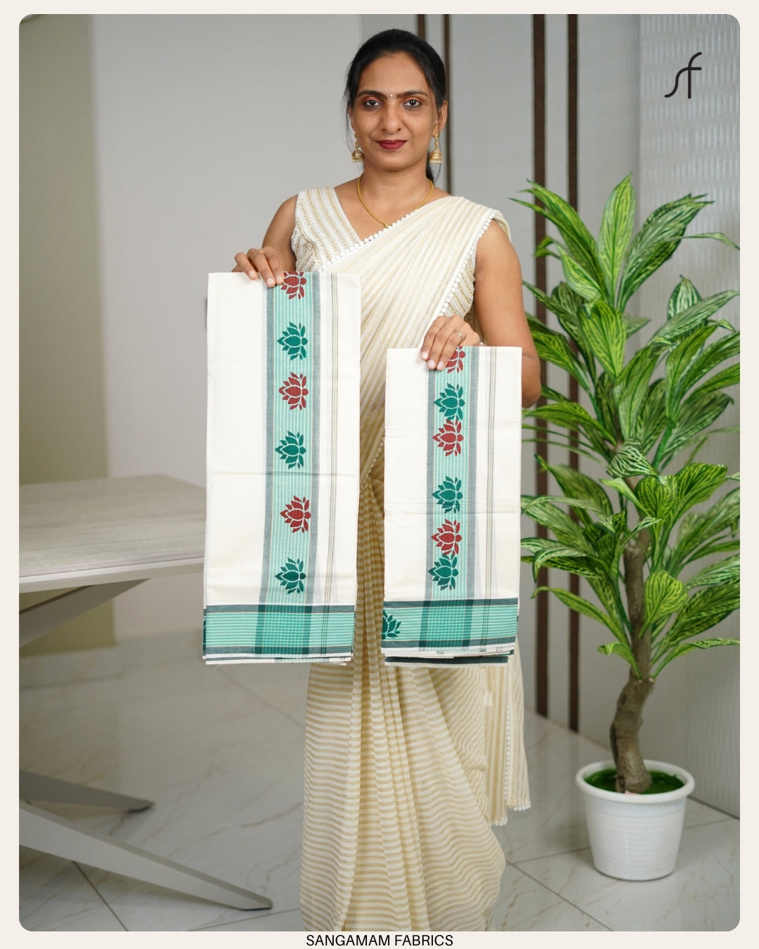 MULLOTH LOTUS PRINTED SET MUNDU