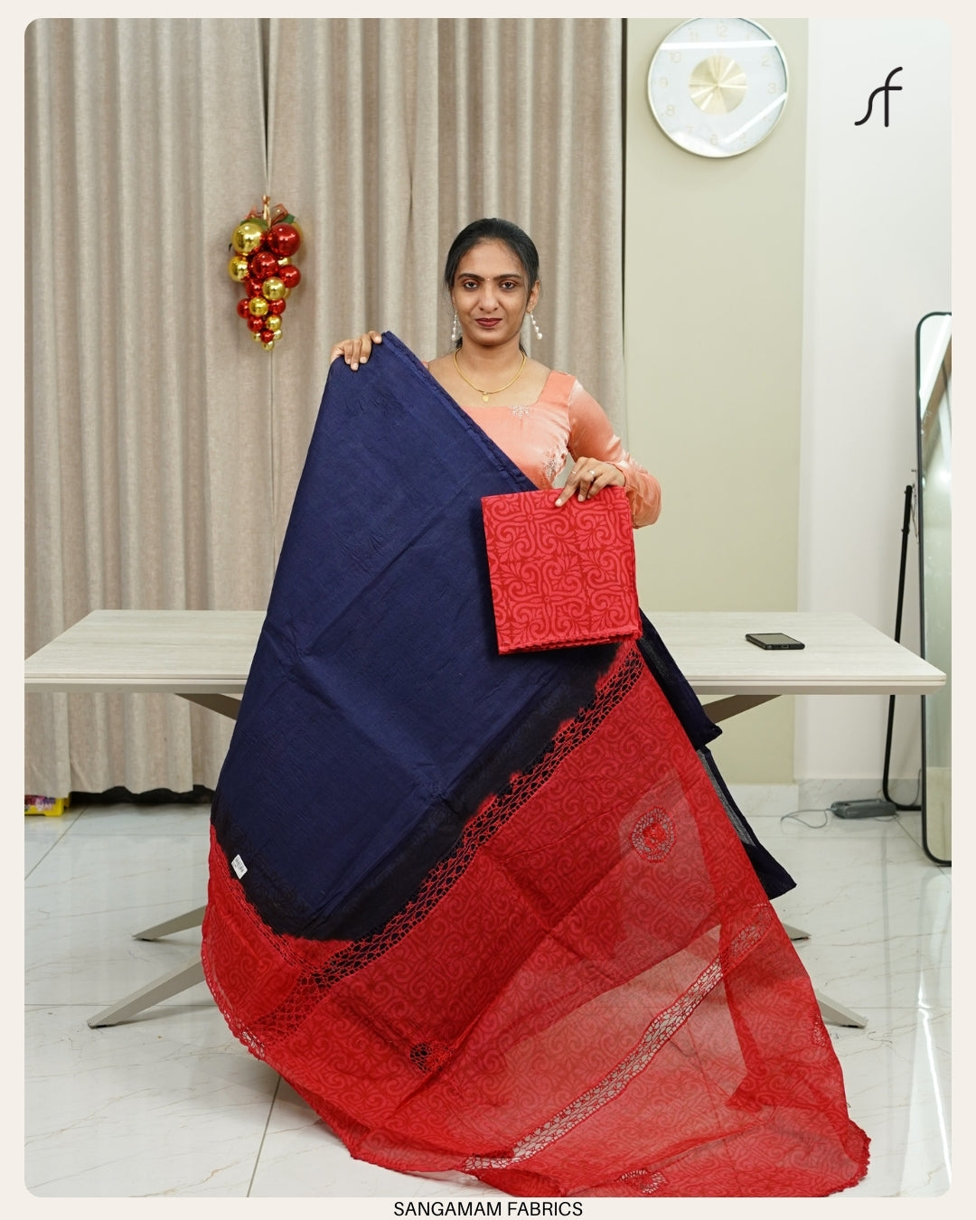 COTTA COTTON CROCHET LACE DETAILED SAREE