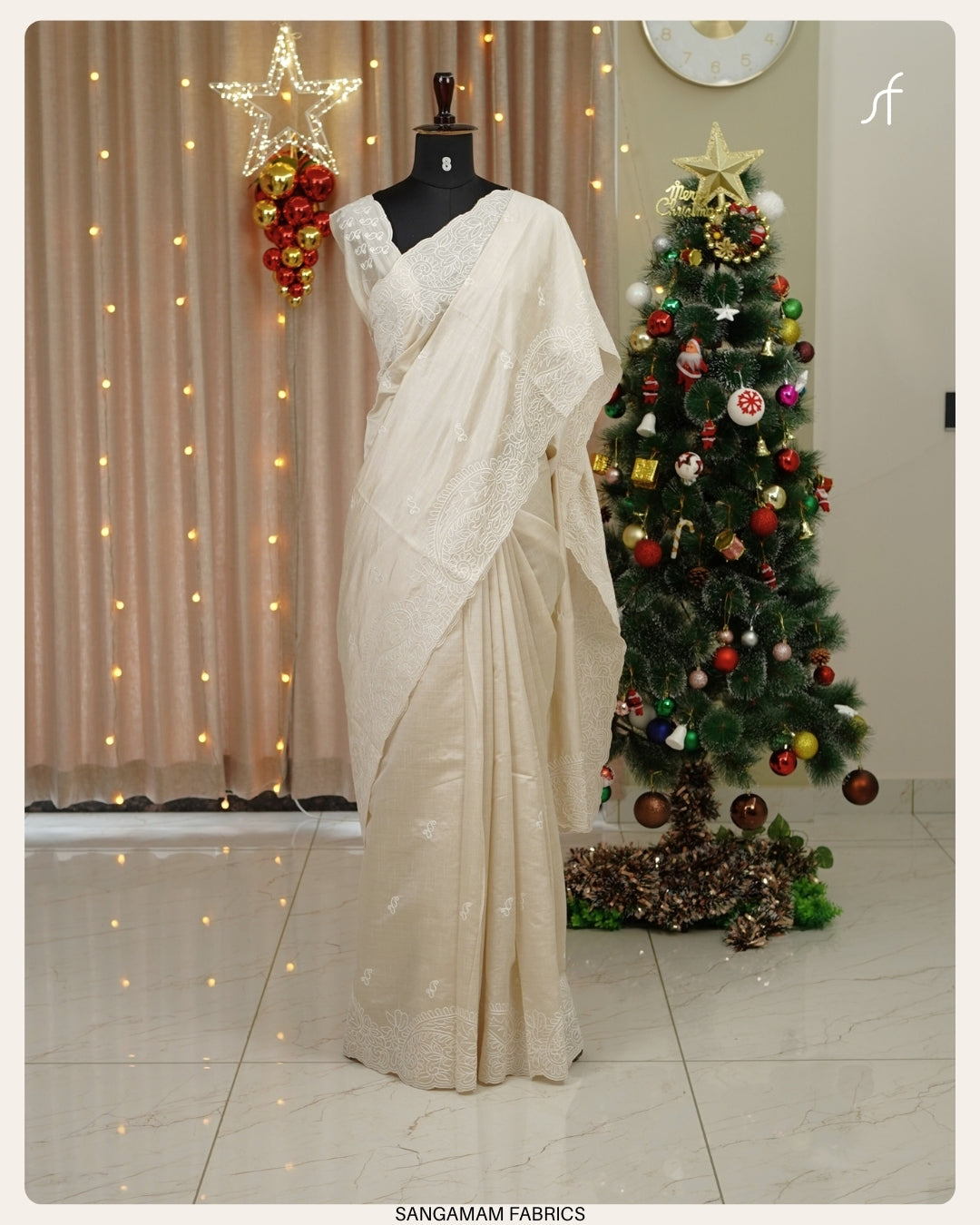 EMBROIDERY DETAILED TUSSAR SILK SARE