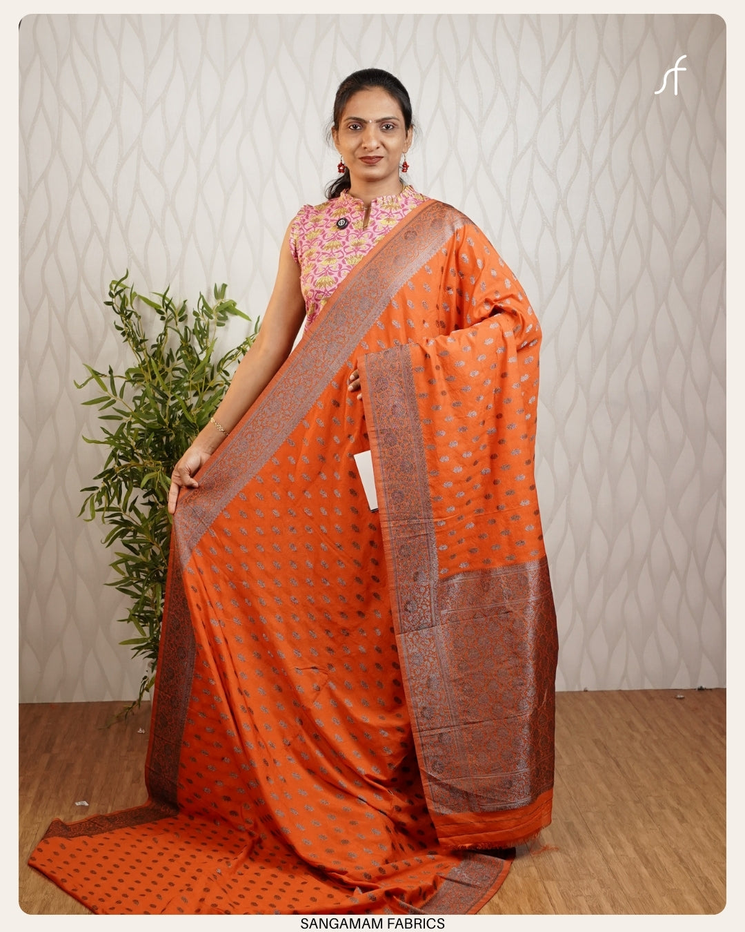 OXIDIZED SILVER ZARI SEMI BANARASI SAREE