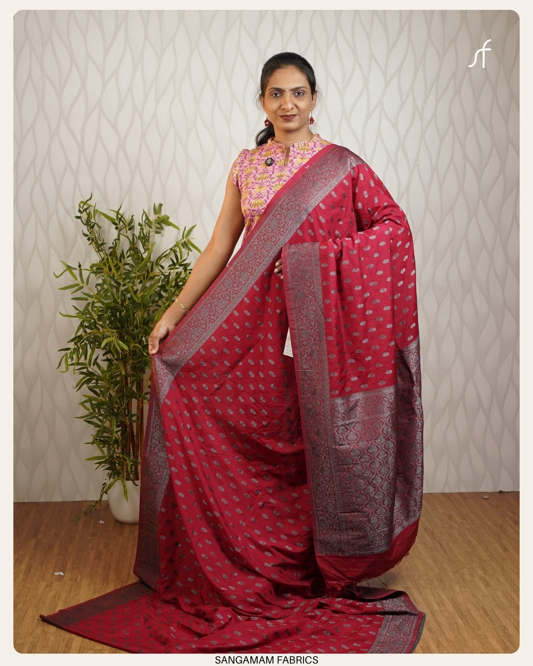 OXIDIZED SILVER ZARI SEMI BANARASI SAREE
