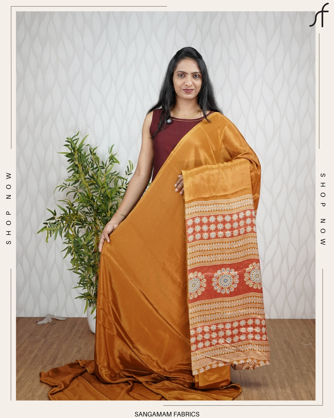 AJRAKH DETAILED TURKISH CHIFFON SAREE