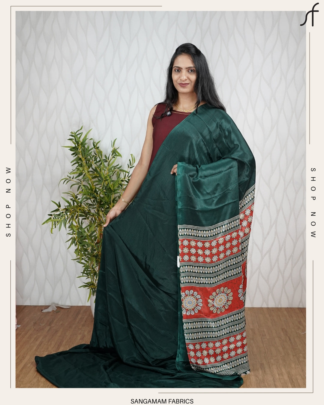AJRAKH DETAILED TURKISH CHIFFON SAREE