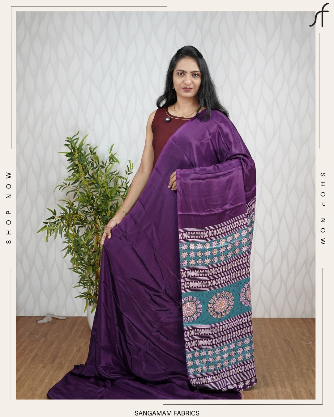 AJRAKH DETAILED TURKISH CHIFFON SAREE