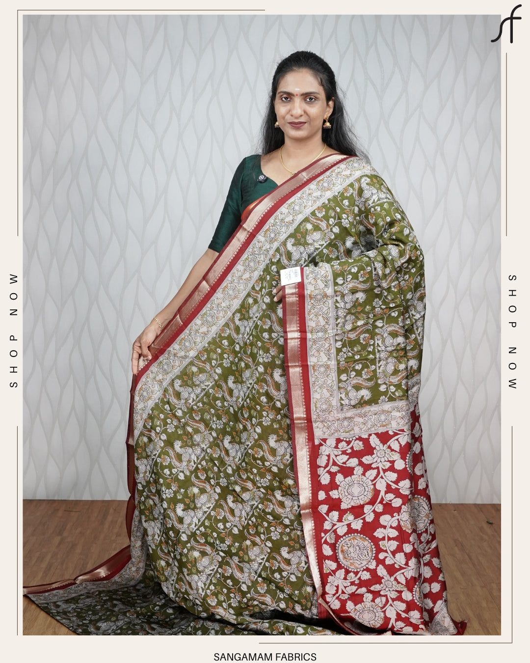 KALAMKARI PRINTED MAHESHWARI SILK SAREE