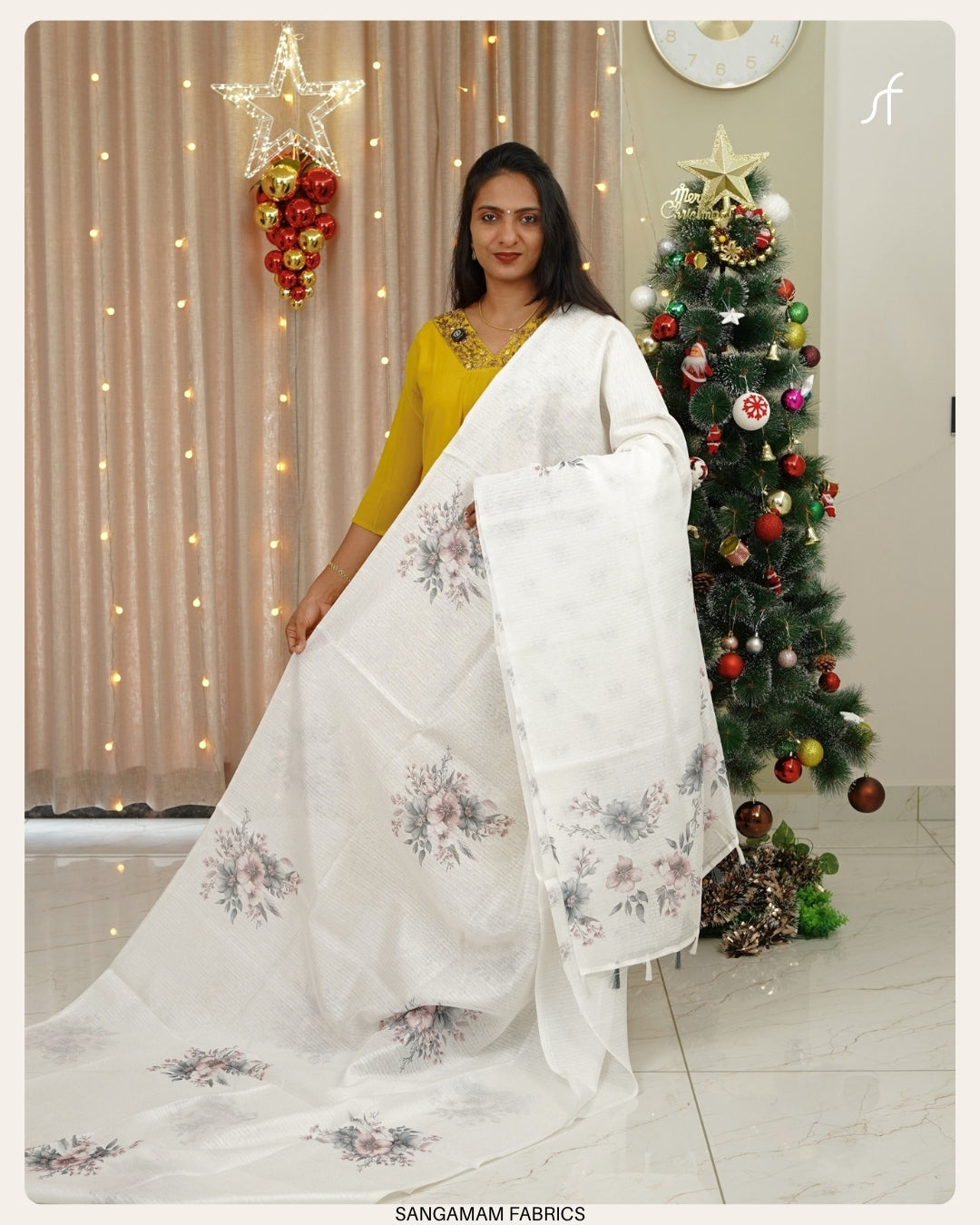 SEMI JUTE FLORAL SAREE