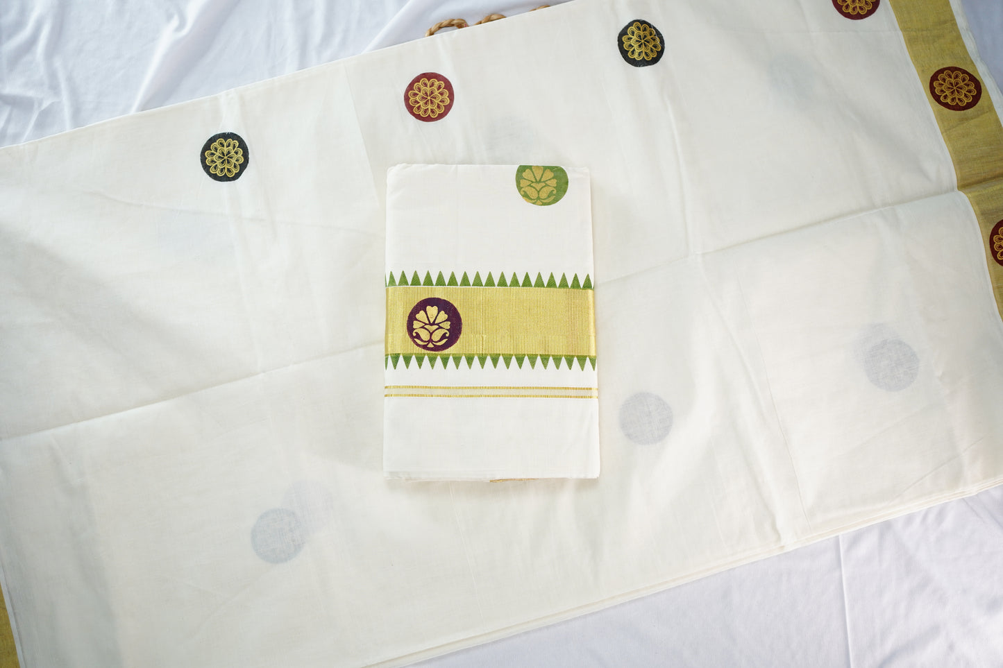 KERALA COTTON SETSAREE KASAV BORDER WITH PRINT