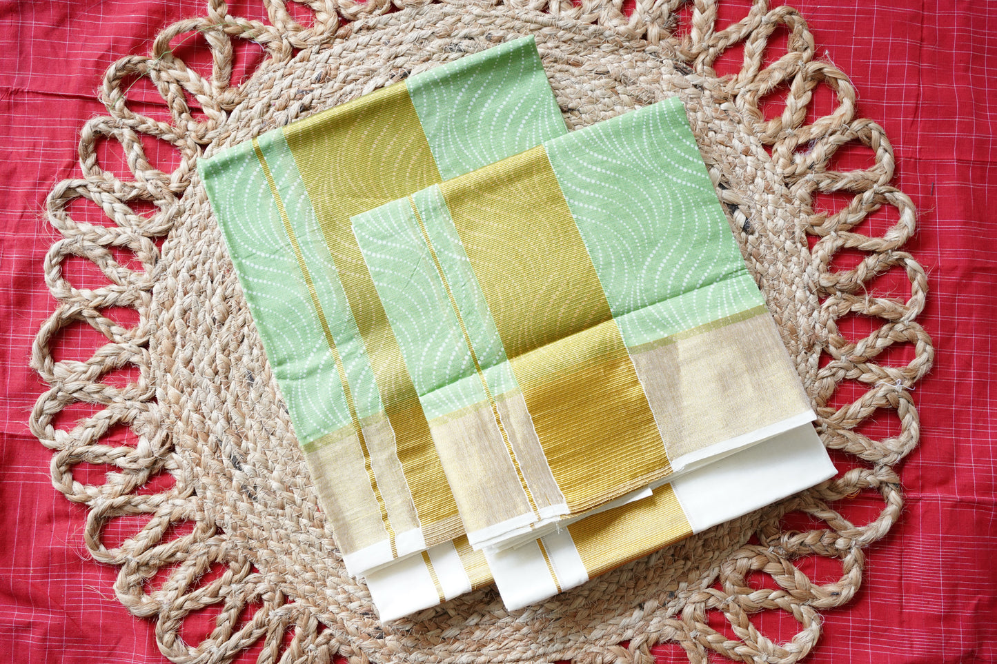 TIE AND DYE KERALA COTTON SETMUNDU