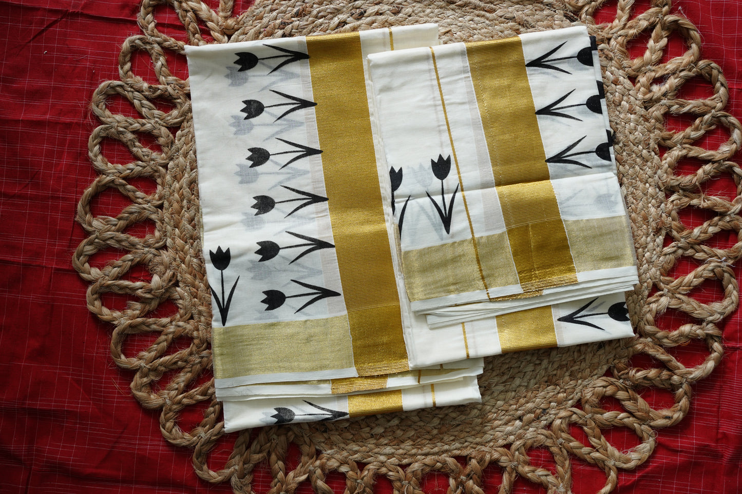 FANCY PRINT KERALA COTTON SETMUNDU