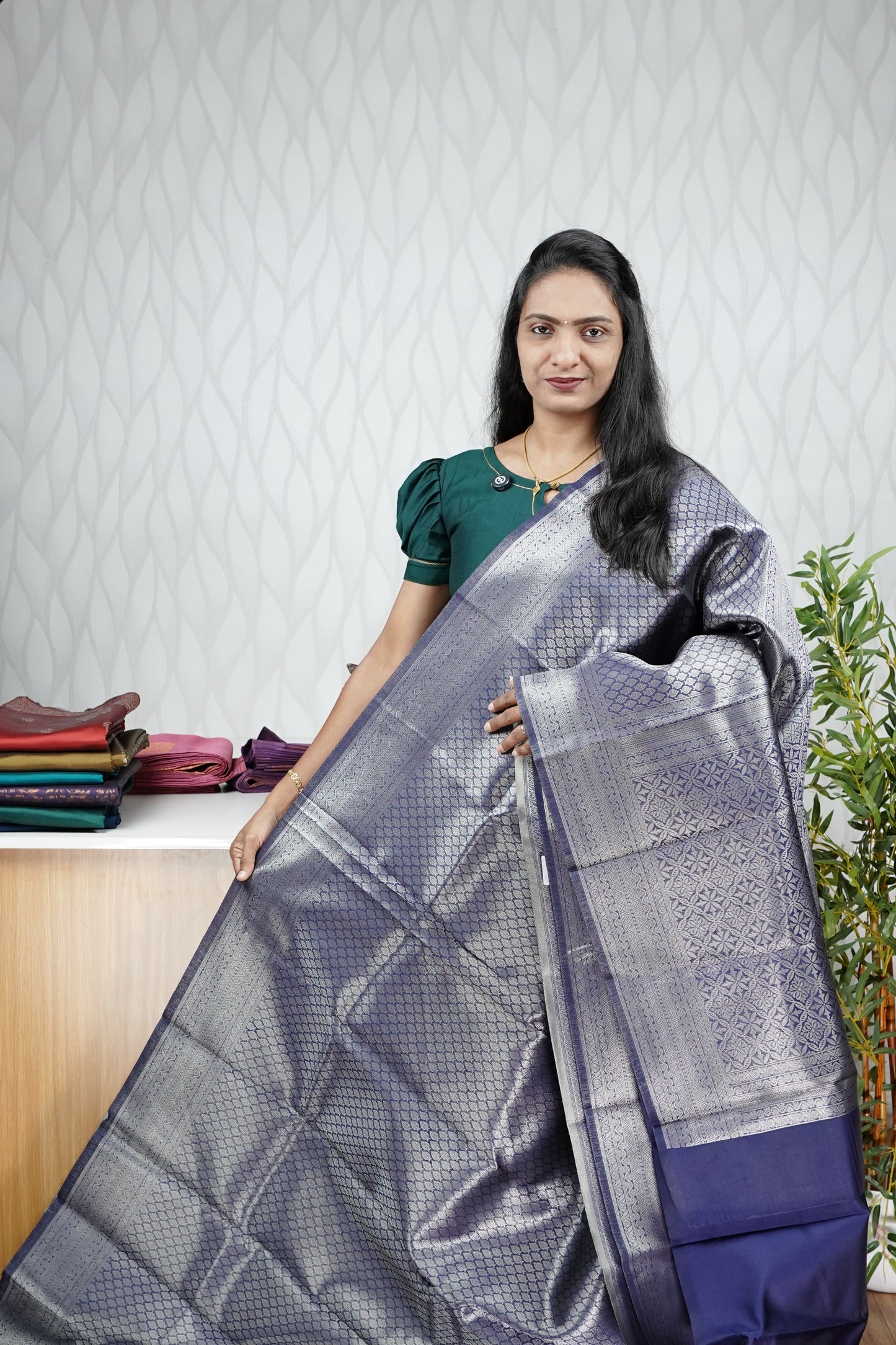 BROCADE WOVEN SEMI SILK SAREE