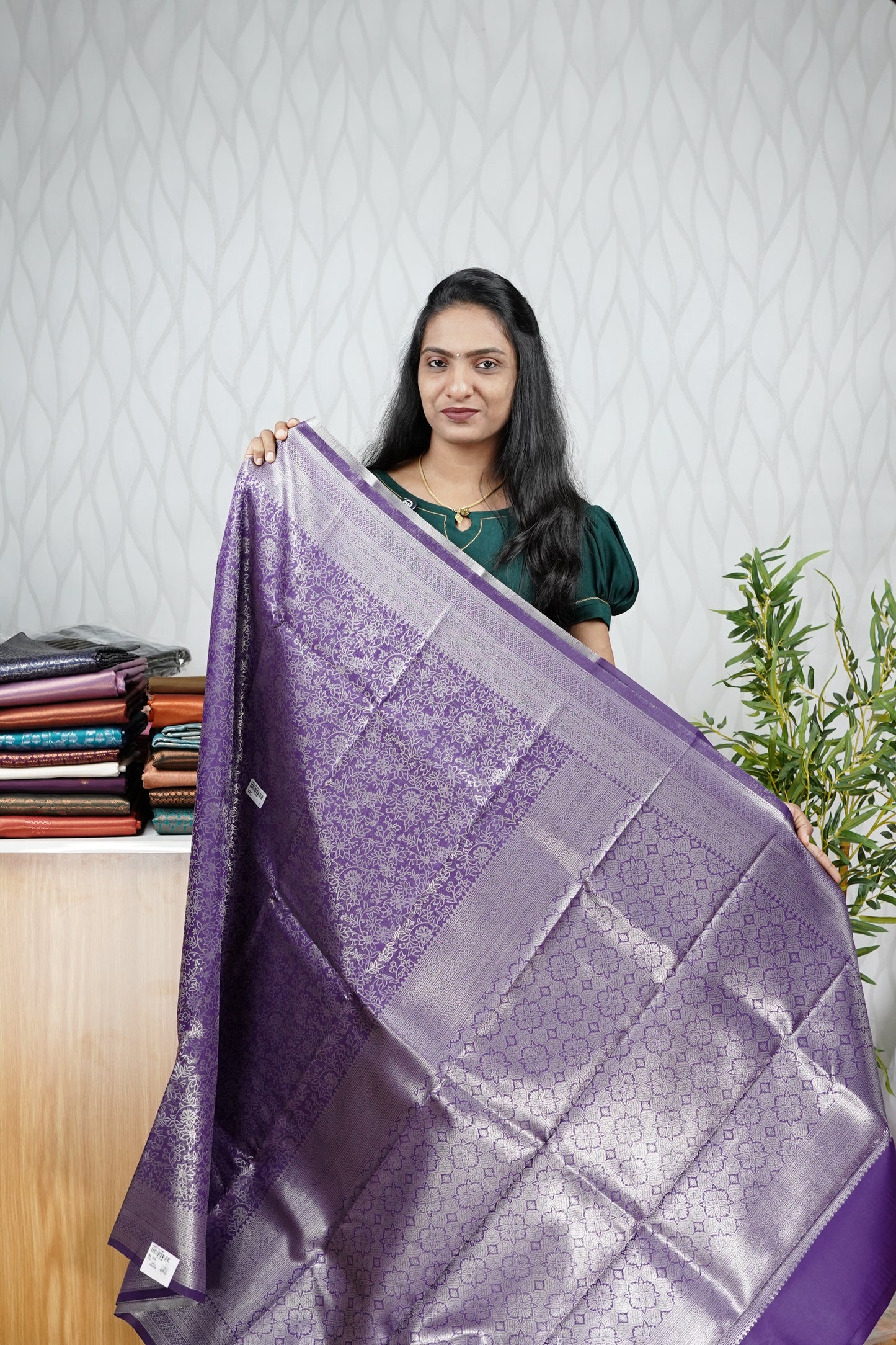 VIOLET SHADE RICH BROCADE SEMI SILK SAREE