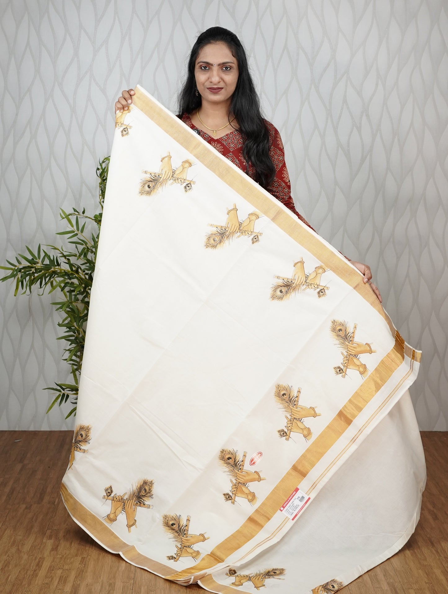 MURAL PRINTED KERALA COTTON SETSAREE