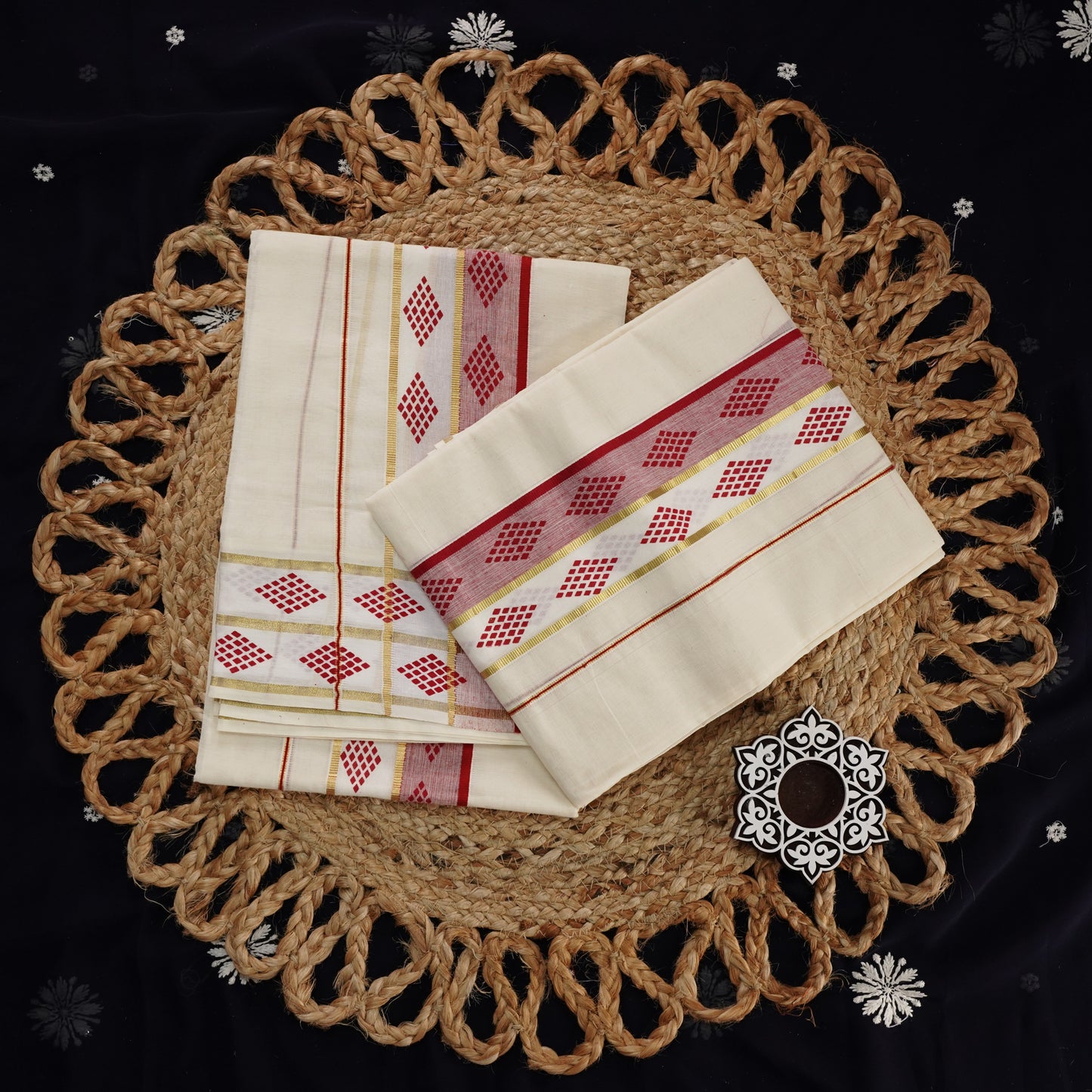 PRINTED KERALA COTTON SET MUNDU WITH BLOUSE