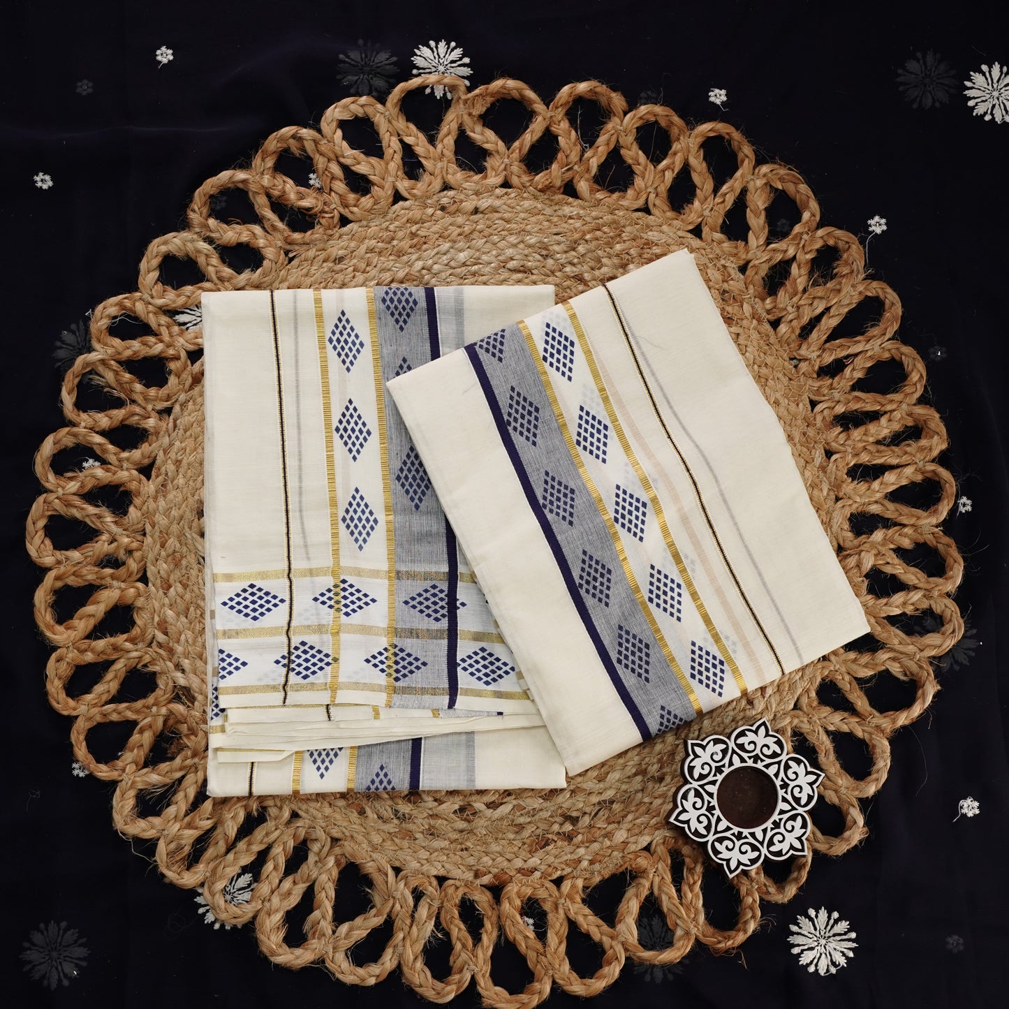 PRINTED KERALA COTTON SET MUNDU WITH BLOUSE
