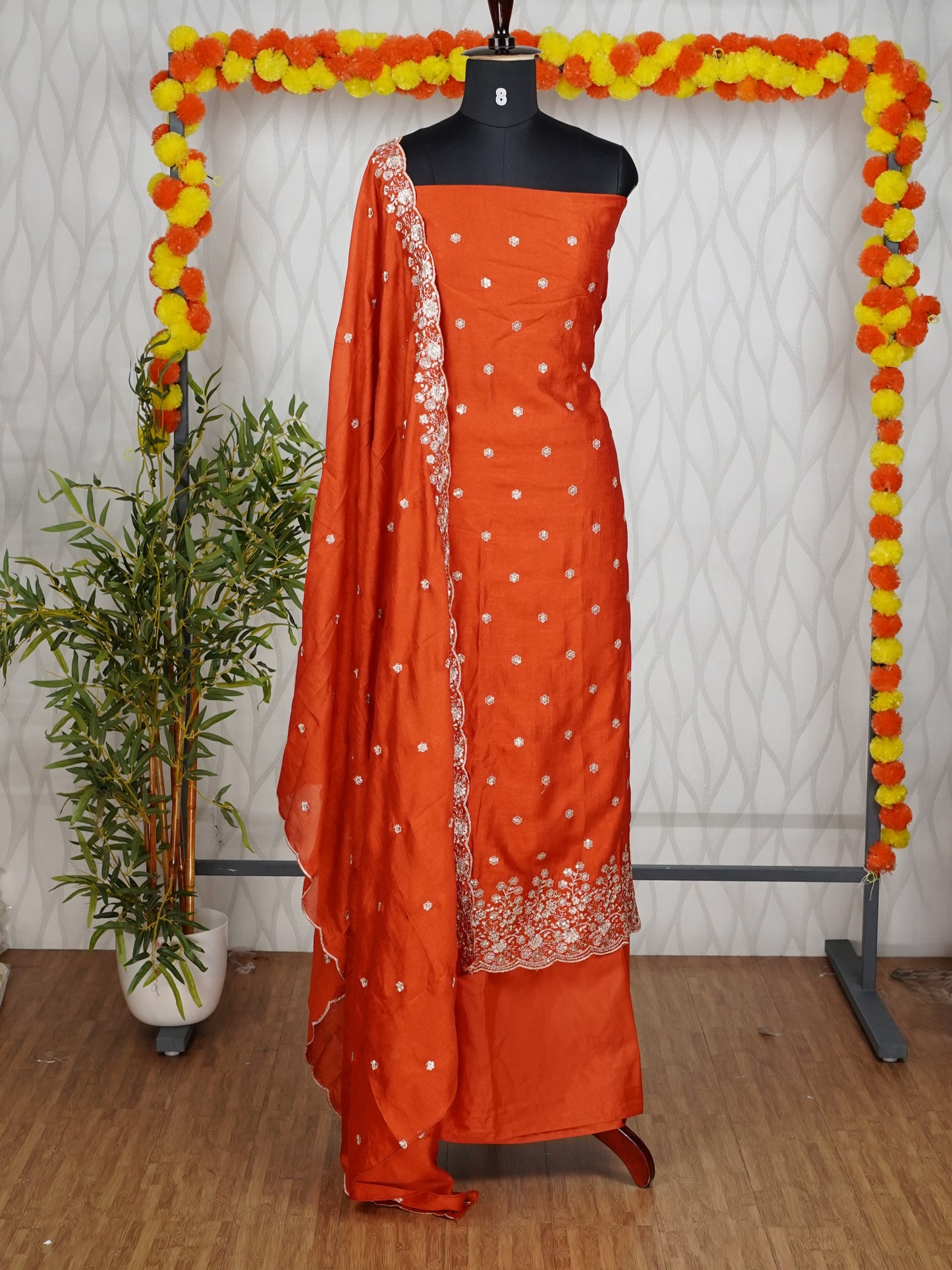 EMBROIDERY BADRI SILK SALWAR SUIT