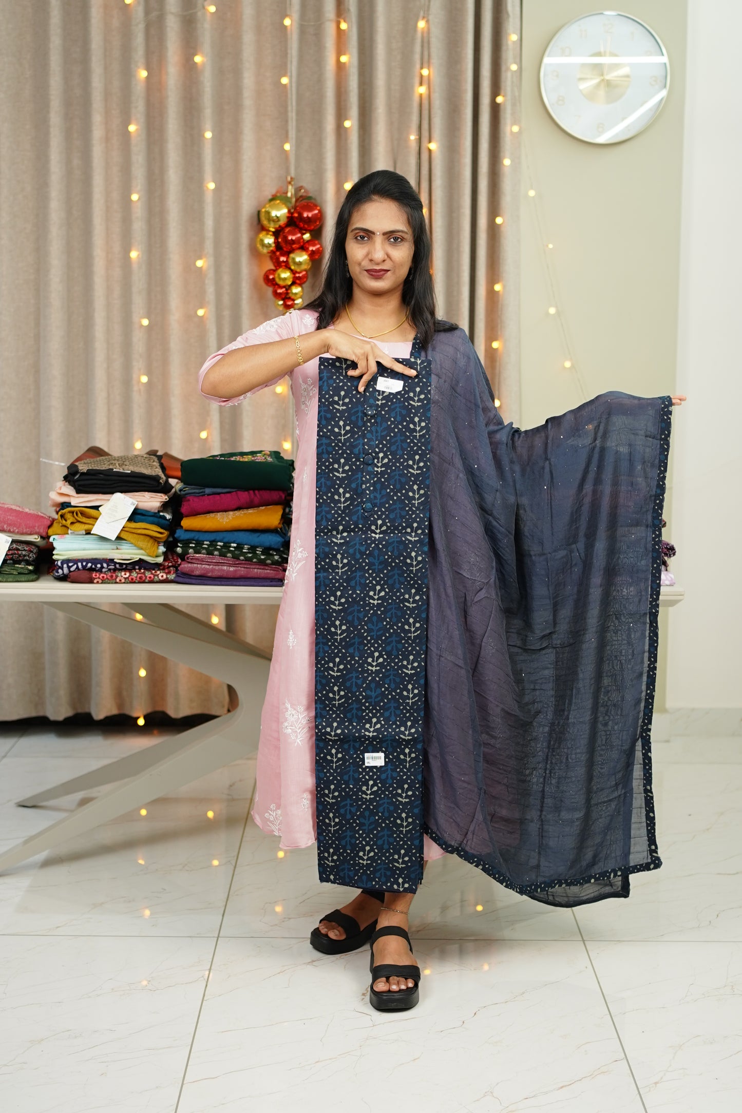 COTTON PRINTED DETAILED UNSTICHED SALWAR SET